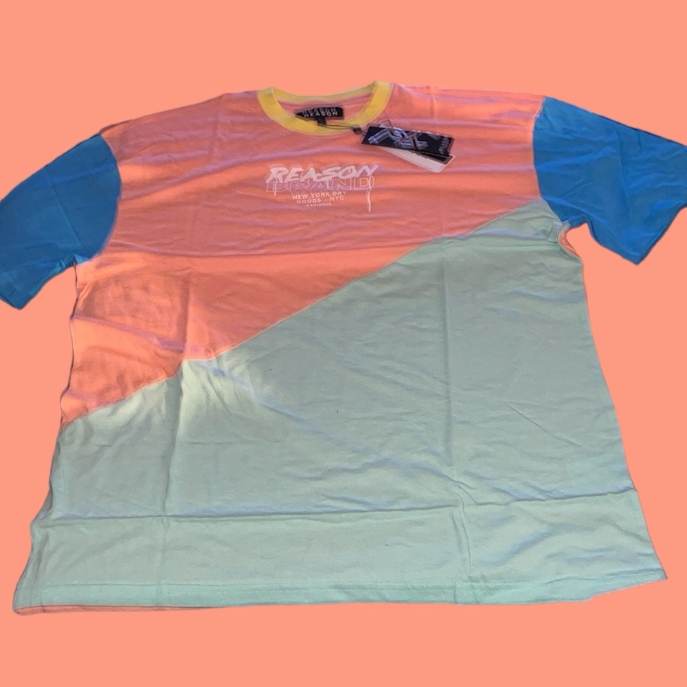 Reason Colorblock Logo Tee- Size L